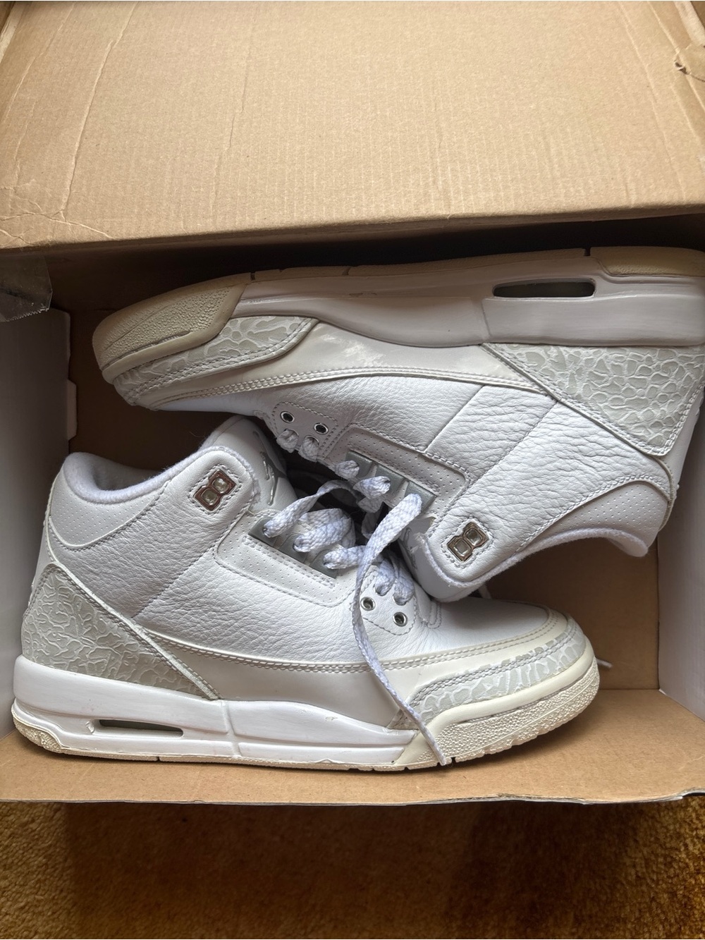 All-White Retro Basketball Sneakers Jordan 3